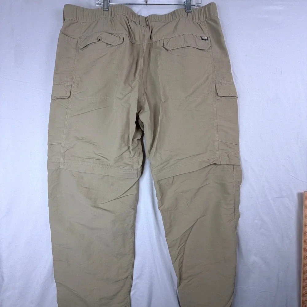 The North Face Convertible Hiking Pants 40 Tan Khaki Zip Off Cargo Outdoor